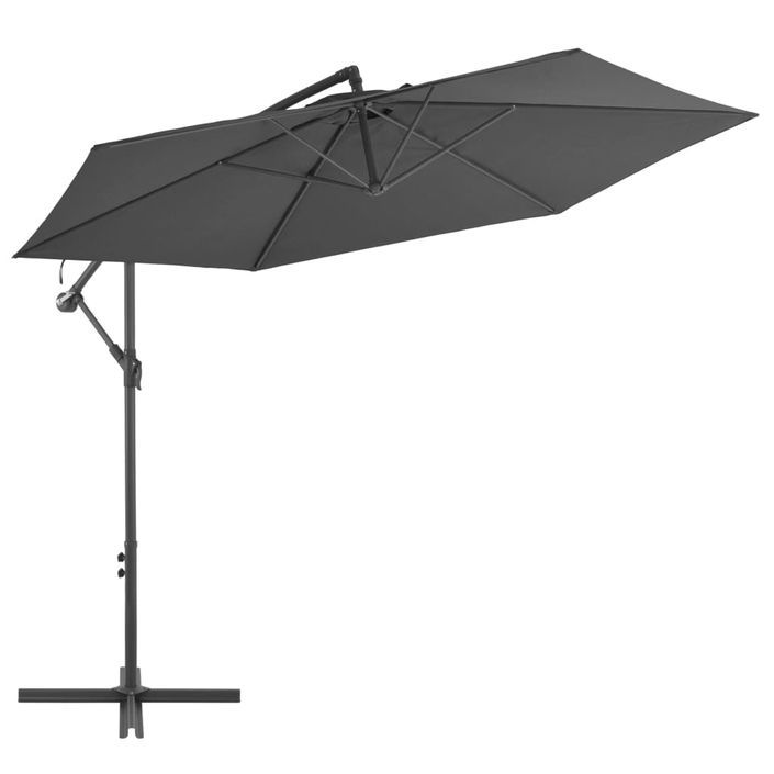 Parasol en porte-à-feux avec poteau Aluminium 300 cm Anthracite - Photo n°1