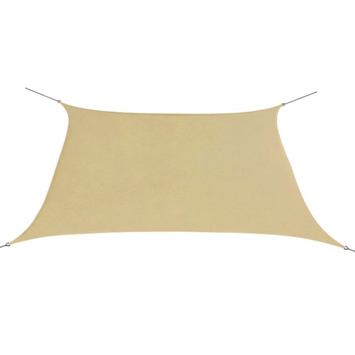 Parasol en tissu Oxford carré 3,6 x 3,6 m Beige - Photo n°1