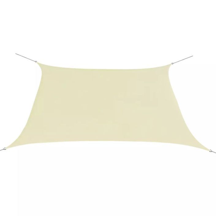 Parasol en tissu Oxford carré 3,6 x 3,6 m Crème - Photo n°1