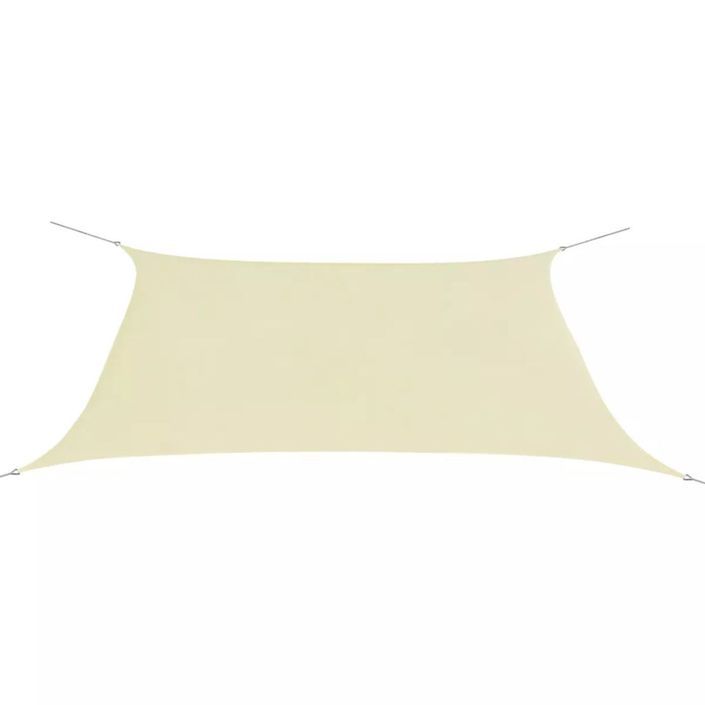 Parasol en tissu Oxford rectangulaire 2 x 4 m Crème - Photo n°1