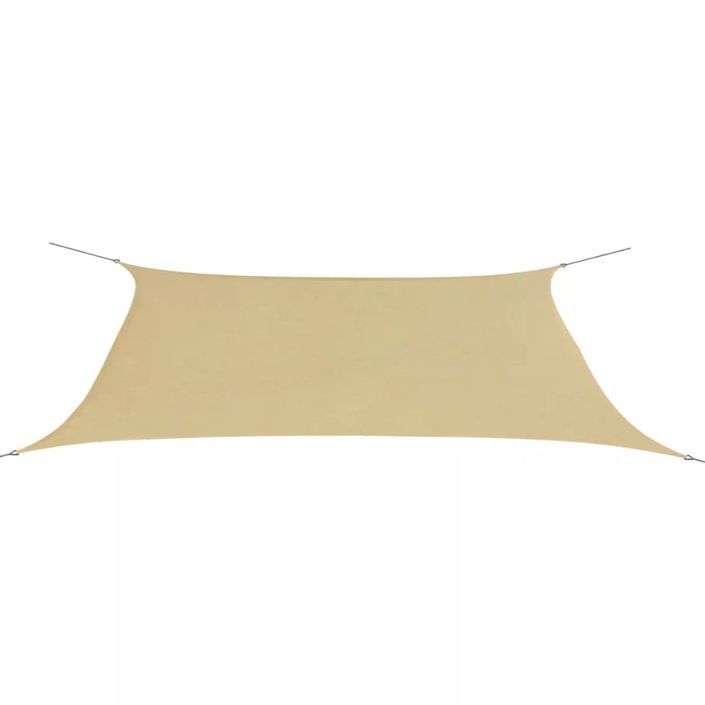 Parasol en tissu Oxford rectangulaire beige 4x6 m - Photo n°1