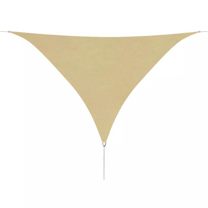 Parasol en tissu Oxford triangulaire 3,6x3,6x3,6 m Beige - Photo n°1