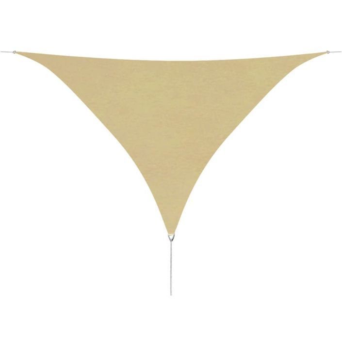 Parasol en tissu Oxford triangulaire 5x5x5 m Beige - Photo n°1