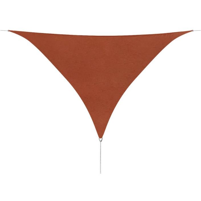 Parasol en tissu Oxford triangulaire 5x5x5 m Ocre marron - Photo n°1