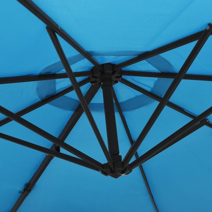 Parasol mural avec LED bleu mer 290 cm - Photo n°8