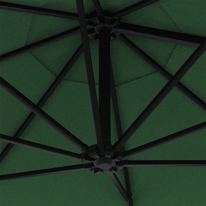 Parasol mural avec mât métallique 300 cm Vert - Photo n°7