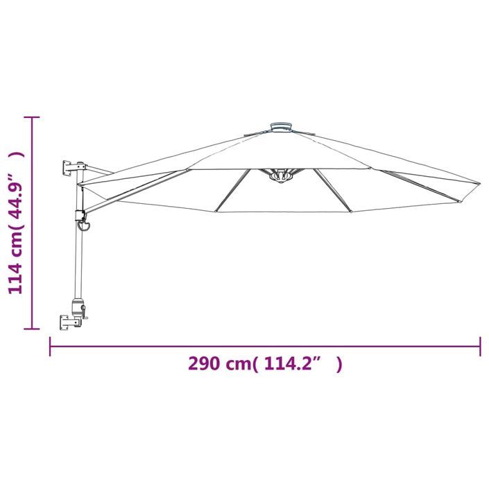 Parasol mural bleu marine 290 cm - Photo n°8