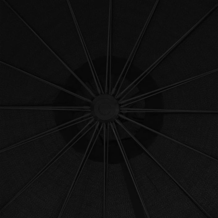 Parasol suspendu Noir 3 m Mât en aluminium - Photo n°2