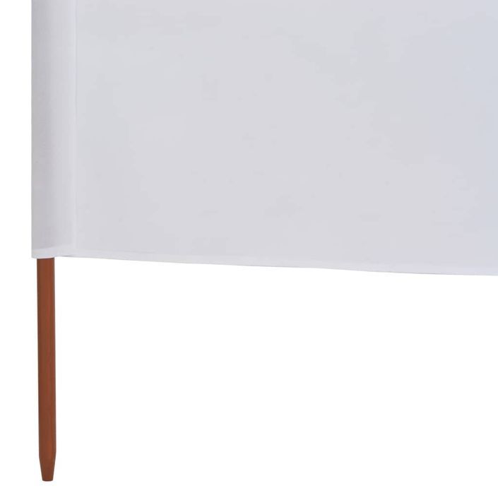 Paravent 3 panneaux Tissu 400 x 120 cm Blanc - Photo n°5
