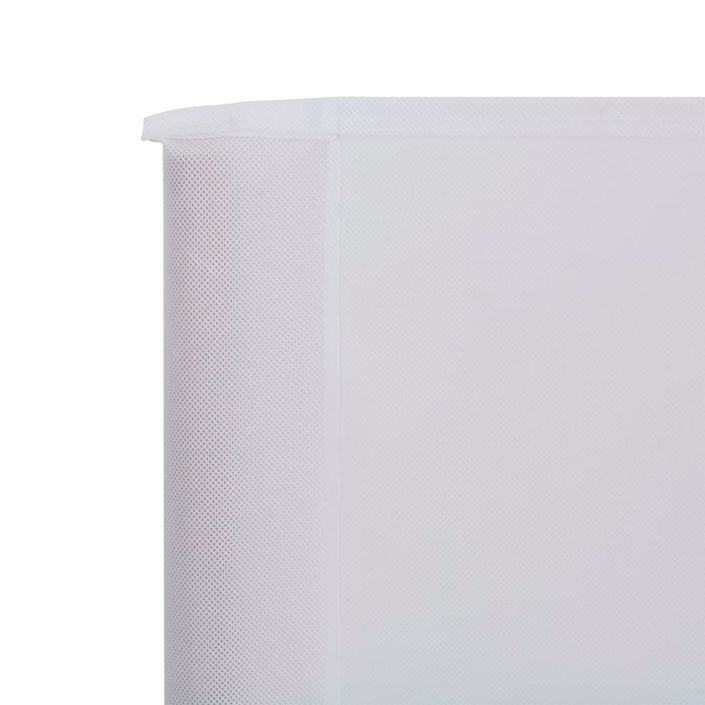 Paravent 3 panneaux Tissu 400 x 160 cm Blanc sable - Photo n°5