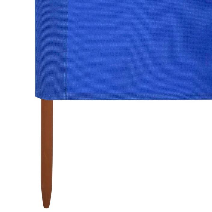 Paravent 3 panneaux Tissu 400 x 80 cm Bleu azuré - Photo n°5