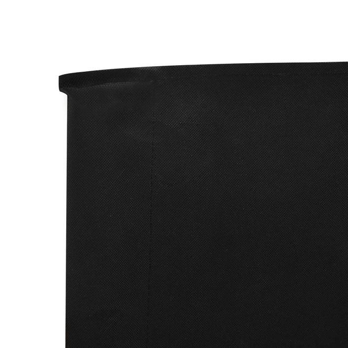 Paravent 5 panneaux Tissu 600 x 80 cm Noir - Photo n°4