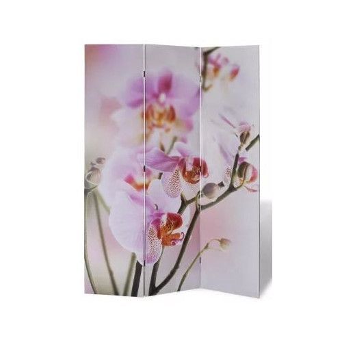 Paravent décoratif imprimé 3 volets bois Flowers - Photo n°1