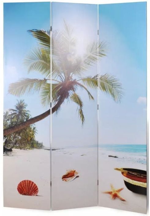 Paravent décoratif imprimé 3 volets bois Sea - Photo n°1