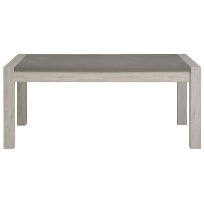 PARISOT Table a manger - Décor Gris Loft et Beton Foncé - MALONE - L 180 x P 90 x H 78 cm - Photo n°2