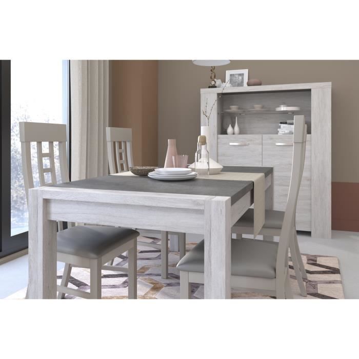 PARISOT Table a manger - Décor Gris Loft et Beton Foncé - MALONE - L 180 x P 90 x H 78 cm - Photo n°3