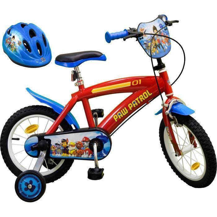 PAT'PATROUILLE Vélo 14 + Casque - Enfant - Rouge et bleu - Photo n°1