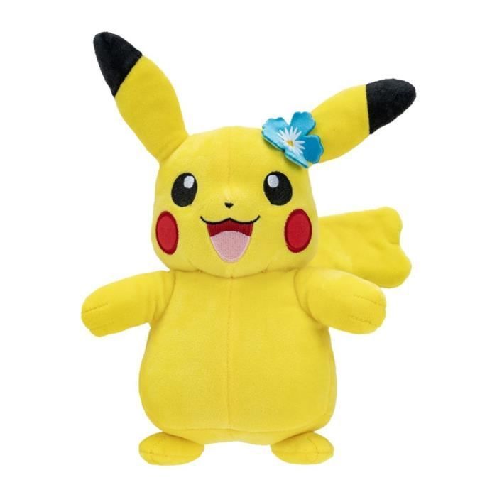 Peluche Pikachu BANDAI - Pokémon - 20 cm - Avec une fleur ou un chapeau - Modele aléatoire - Photo n°1