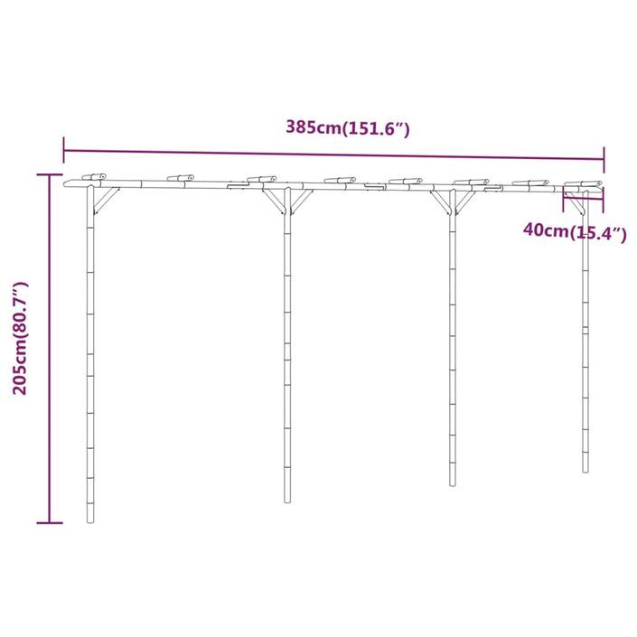 Pergola Bambou 385x40x205 cm - Photo n°7