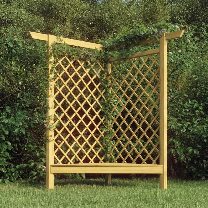 Pergola d'angle avec banc 166x81x174 cm Bois de pin imprégné - Photo n°1