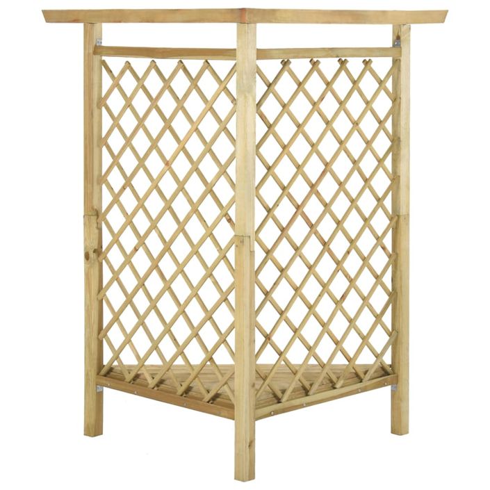 Pergola d'angle avec banc 166x81x174 cm Bois de pin imprégné - Photo n°4