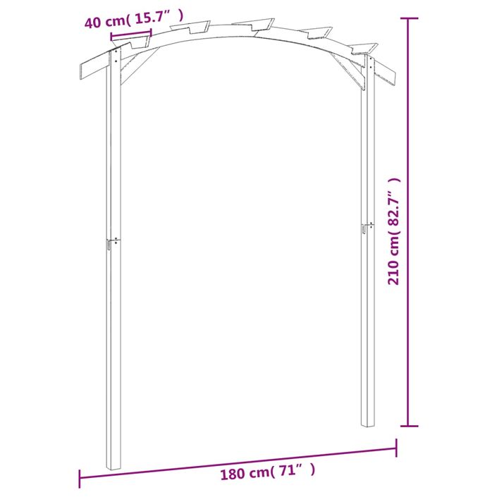 Pergola de jardin 180x210x40 cm Bois de pin imprégné - Photo n°6