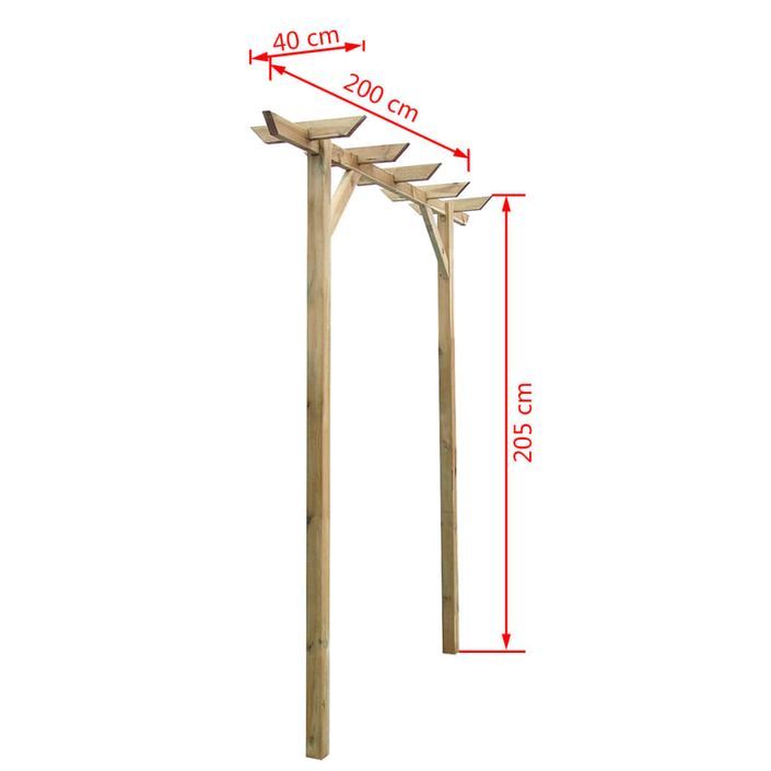 Pergola de jardin 200 x 40 x 205 cm Bois - Photo n°4