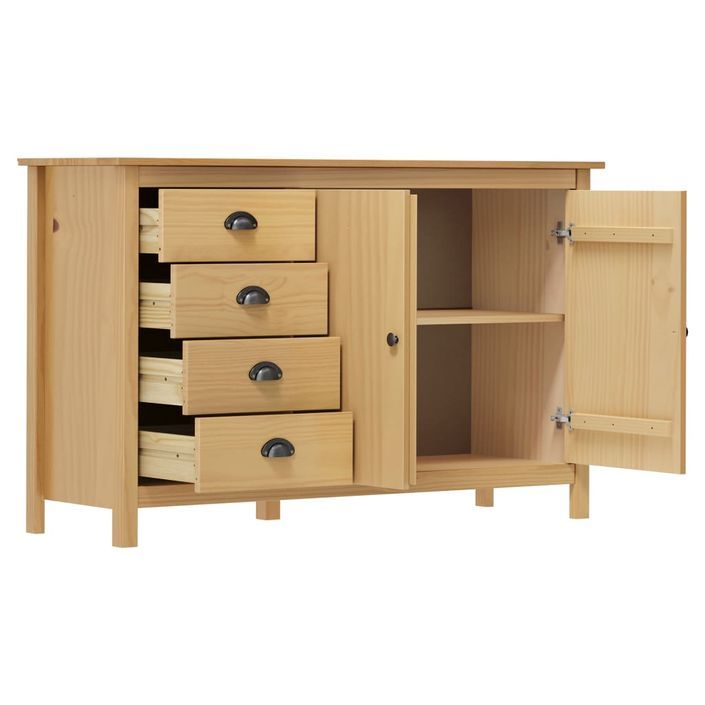 Petit buffet Kalexia 130 cm - Bois de pin massif - Photo n°2