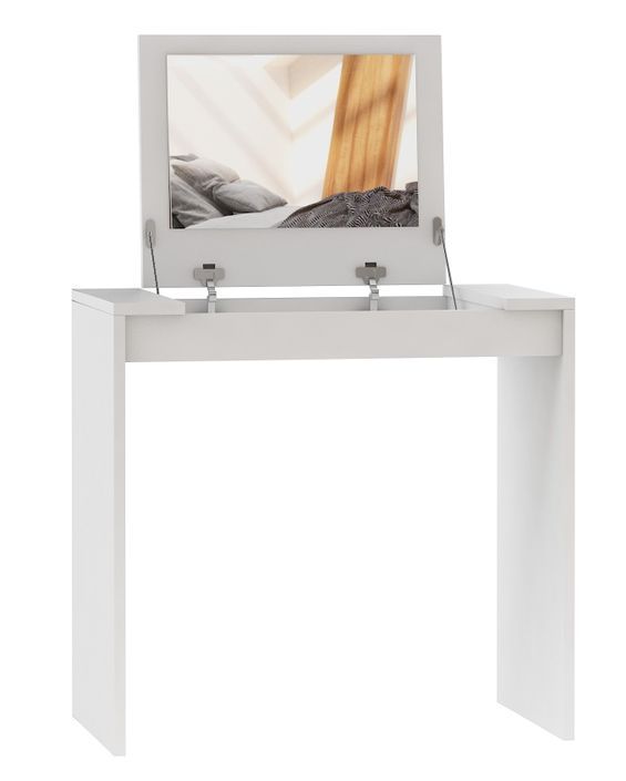 Petit bureau blanc avec rangement Liko 80 cm - Photo n°1