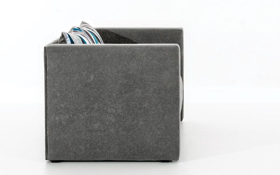 Petit canapé convertible tissu gris foncé Mouva 132 cm - Photo n°11
