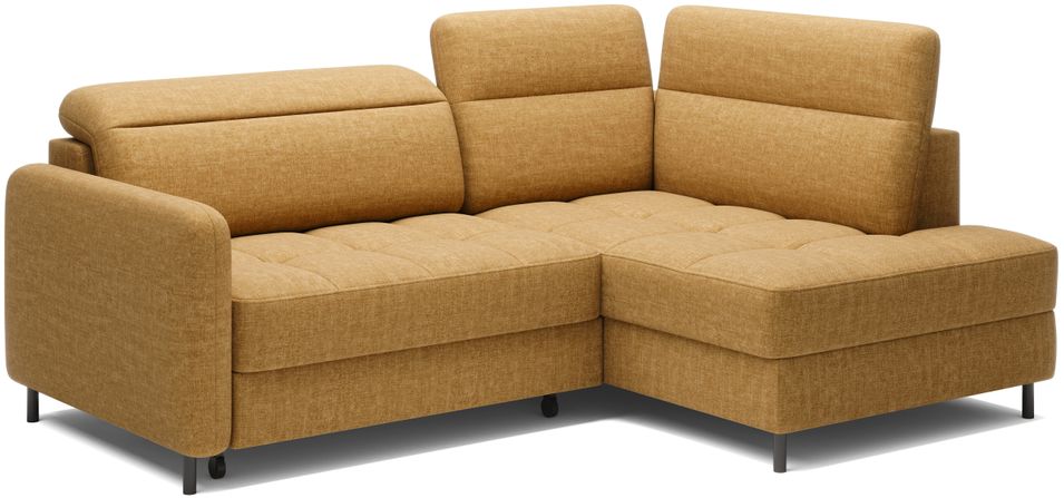 Petit canapé d'angle en tissu convertible avec coffre Borea 208 cm - Photo n°2