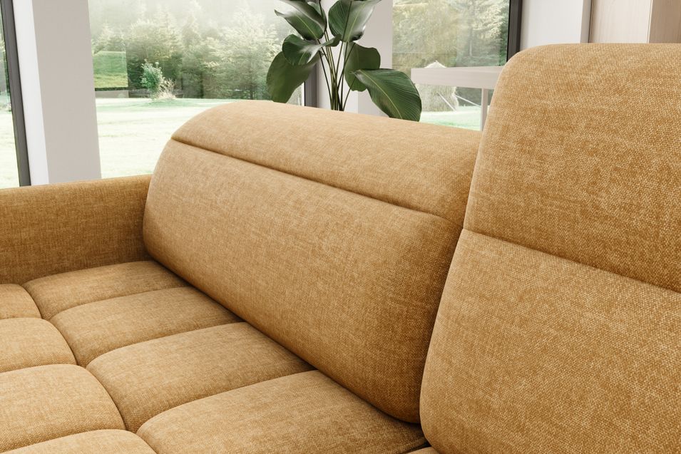 Petit canapé d'angle en tissu convertible avec coffre Borea 208 cm - Photo n°4
