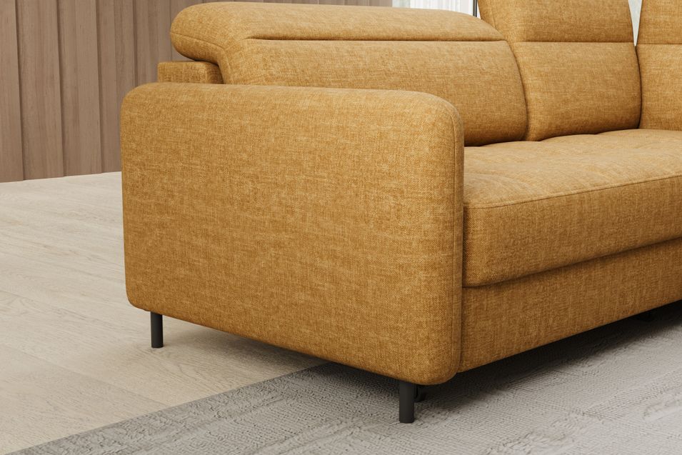 Petit canapé d'angle en tissu convertible avec coffre Borea 208 cm - Photo n°5