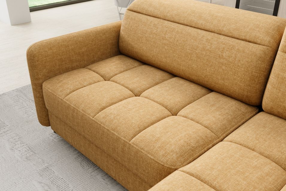 Petit canapé d'angle en tissu convertible avec coffre Borea 208 cm - Photo n°7