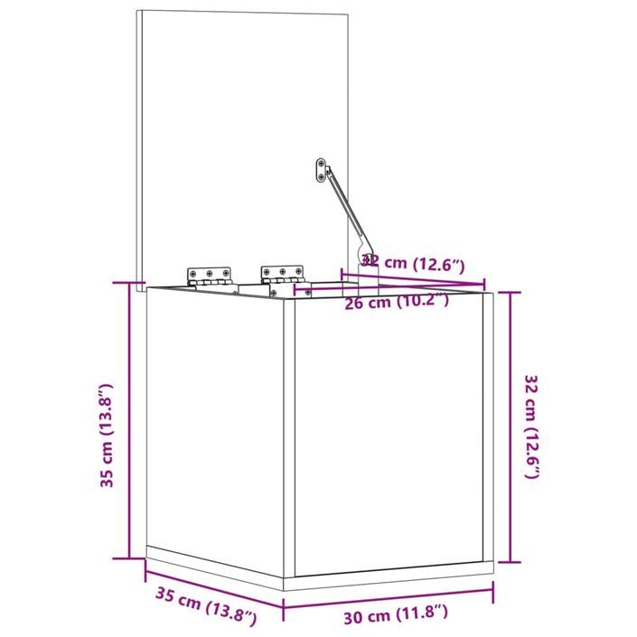 Petit coffre de rangement en bois Poma L 30 x H 35 x P 35 cm - Solution de rangement - Photo n°11