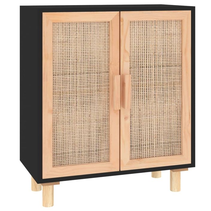 Petit meuble de rangement en bois 2 portes en Rotin naturel 60 cm - Modèle Kaliga - Photo n°3