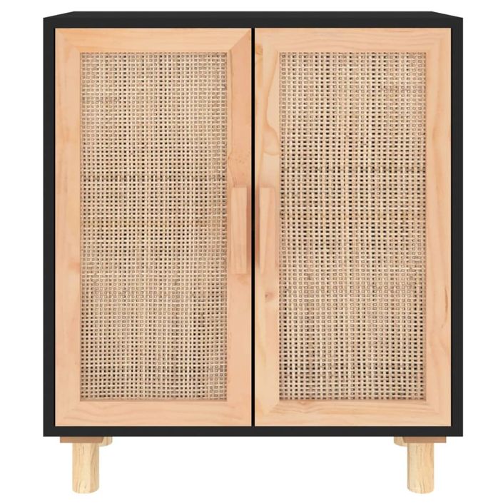 Petit meuble de rangement en bois 2 portes en Rotin naturel 60 cm - Modèle Kaliga - Photo n°1