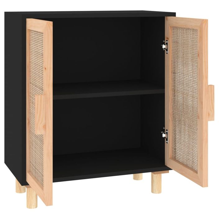 Petit meuble de rangement en bois 2 portes en Rotin naturel 60 cm - Modèle Kaliga - Photo n°2
