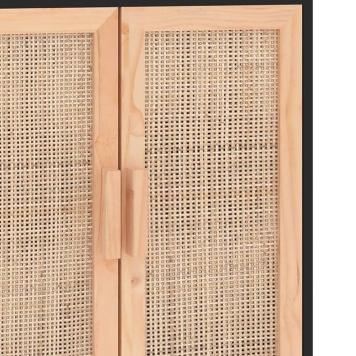 Petit meuble de rangement en bois 2 portes en Rotin naturel 60 cm - Modèle Kaliga - Photo n°5