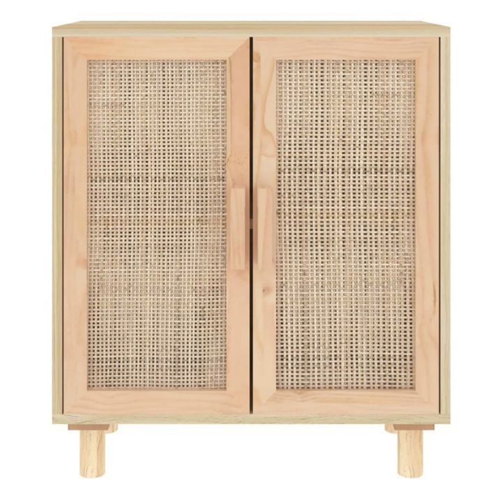 Petit meuble de rangement en bois 2 portes en Rotin naturel 60 cm - Modèle Kaliga - Photo n°9