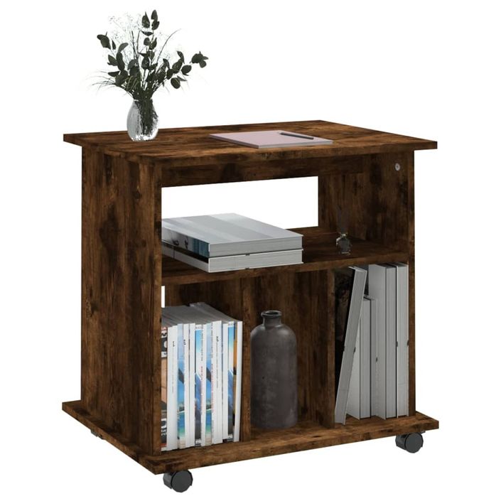 Petit meuble étagère à roulettes Ruka 60 cm - Fonctionnel et moderne - Photo n°2