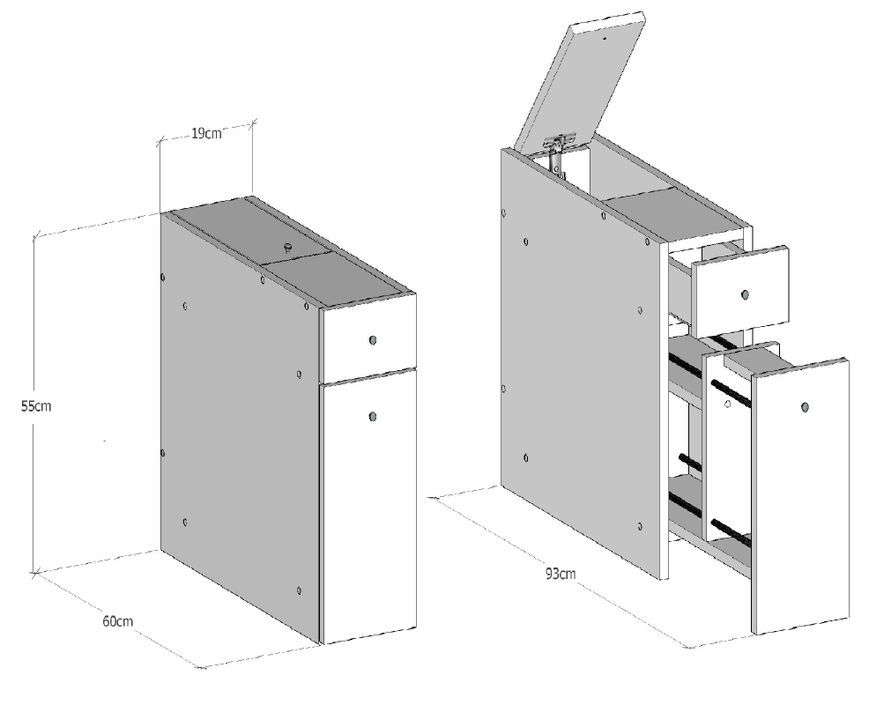 Petit rangement de toilette bois blanc Smarty - Photo n°4