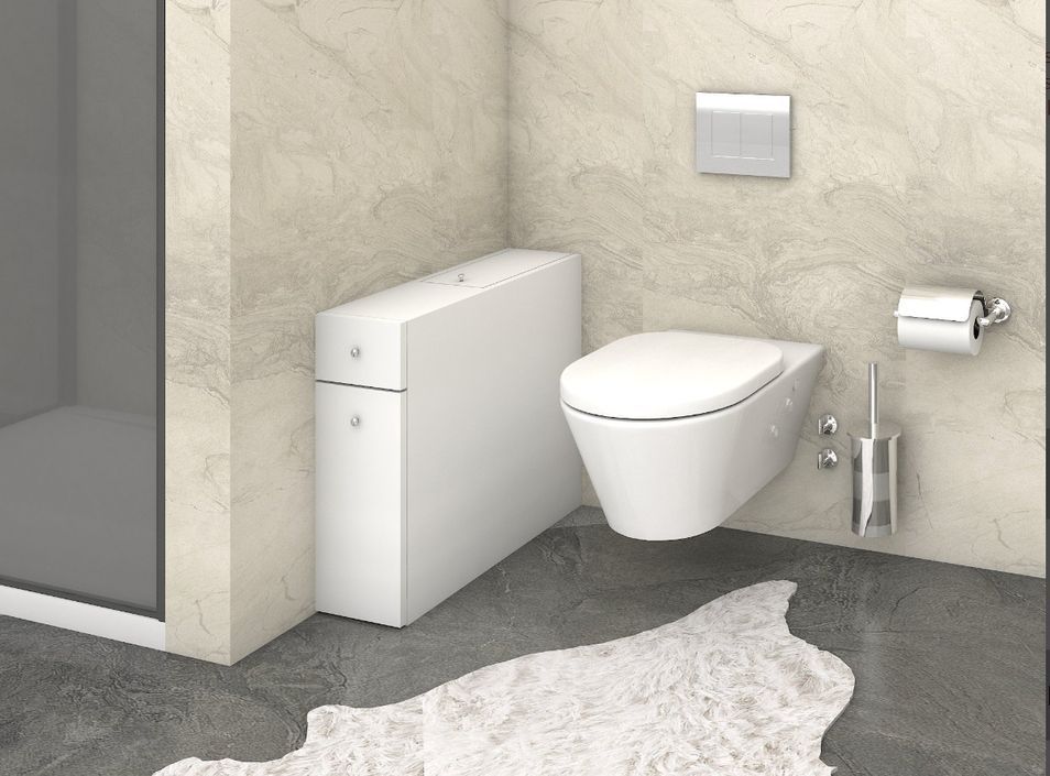 Petit rangement de toilette bois blanc Smarty - Photo n°5
