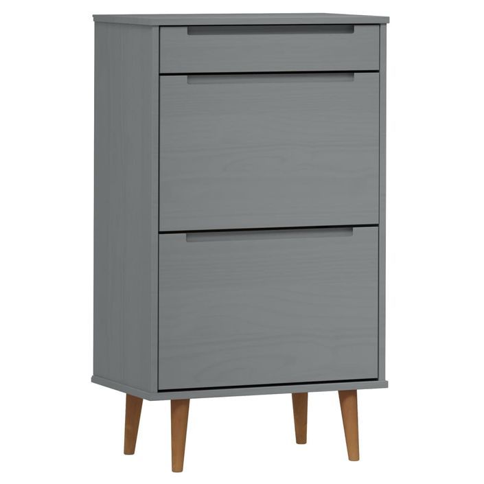 Petite armoire à chaussures en bois de pin Leva L 60 x H 103 x P 35 cm – Compacte et Élégante - Photo n°1