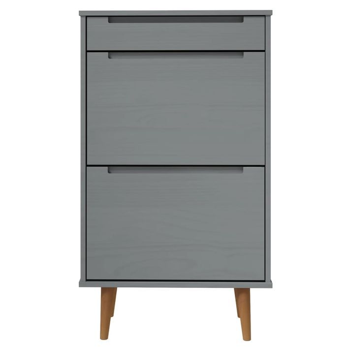 Petite armoire à chaussures en bois de pin Leva L 60 x H 103 x P 35 cm – Compacte et Élégante - Photo n°3