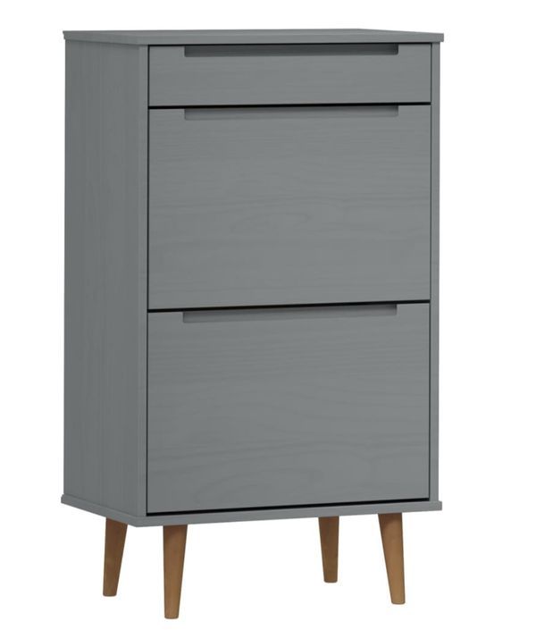 Petite armoire à chaussures en bois de pin Leva L 60 x H 103 x P 35 cm – Compacte et Élégante - Photo n°10