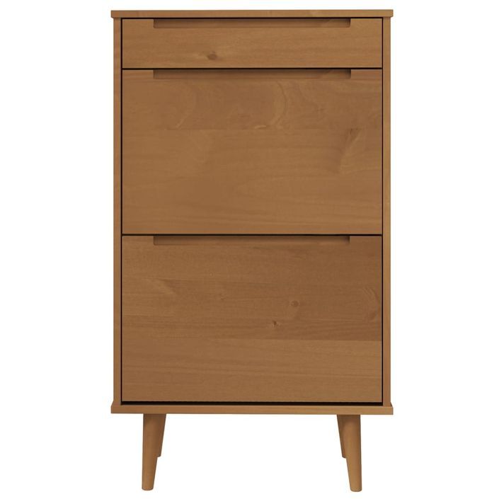 Petite armoire à chaussures en bois de pin Leva L 60 x H 103 x P 35 cm – Compacte et Élégante - Photo n°3