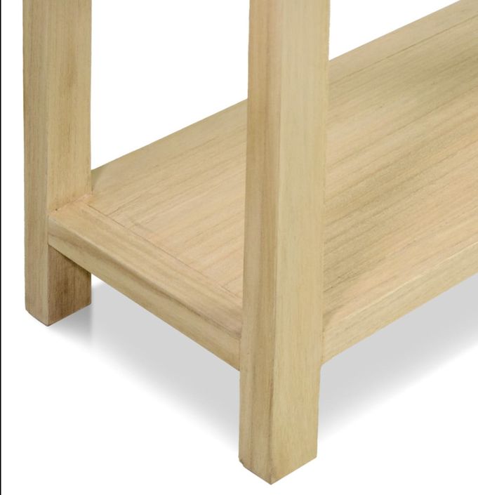 Petite console en bois massif naturel 2 tiroirs 1 étagère Komba 90 cm - Photo n°4