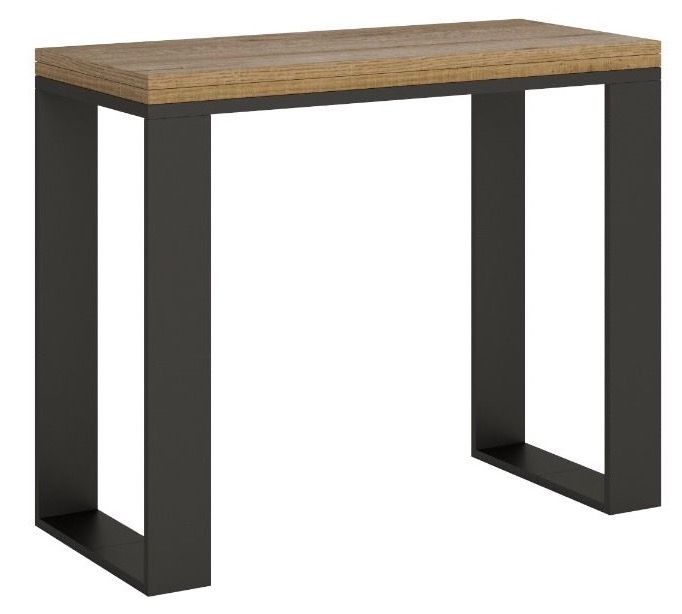 Petite console extensible bois et acier anthracite Tiroz evolution - Photo n°1