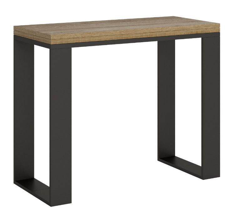 Petite console extensible bois et acier anthracite Tiroz evolution - Photo n°7